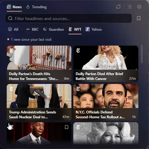 The News widget
