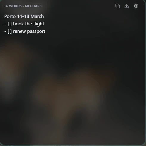 The Note widget