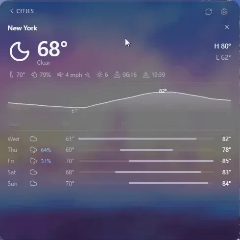 The Weather widget